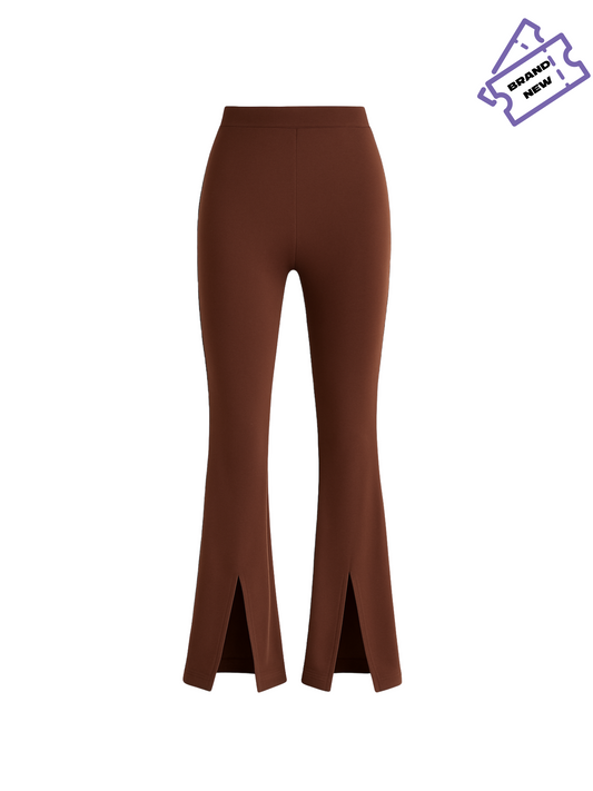 Chocolate Brown Flare Pants - Bershka