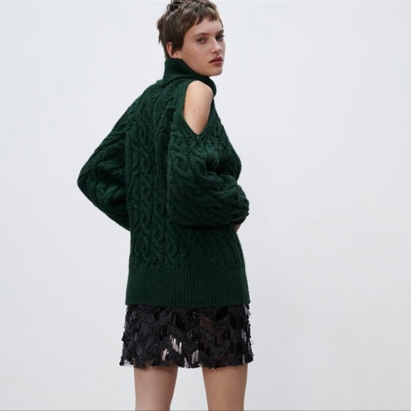 Cut Out Cable Knit - Zara