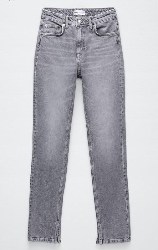 Grey Split Hem Jeans - Zara