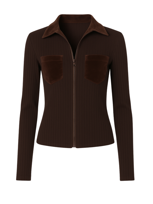 Brown Zipped Jacket