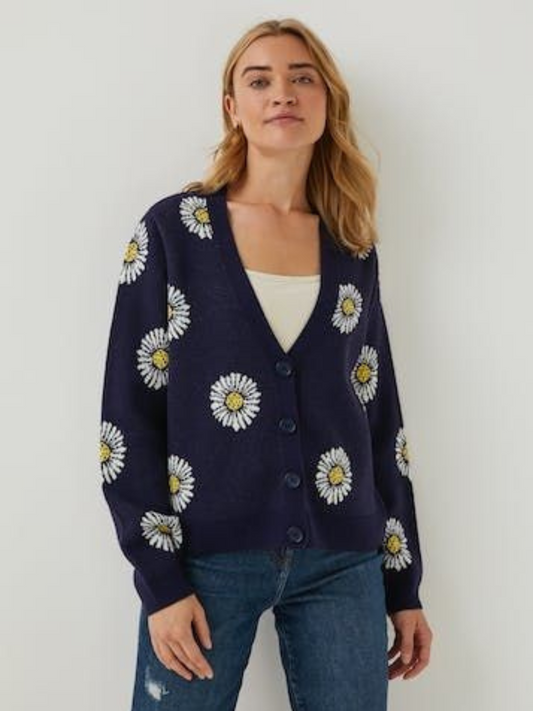 Navy Daisy Cardigan