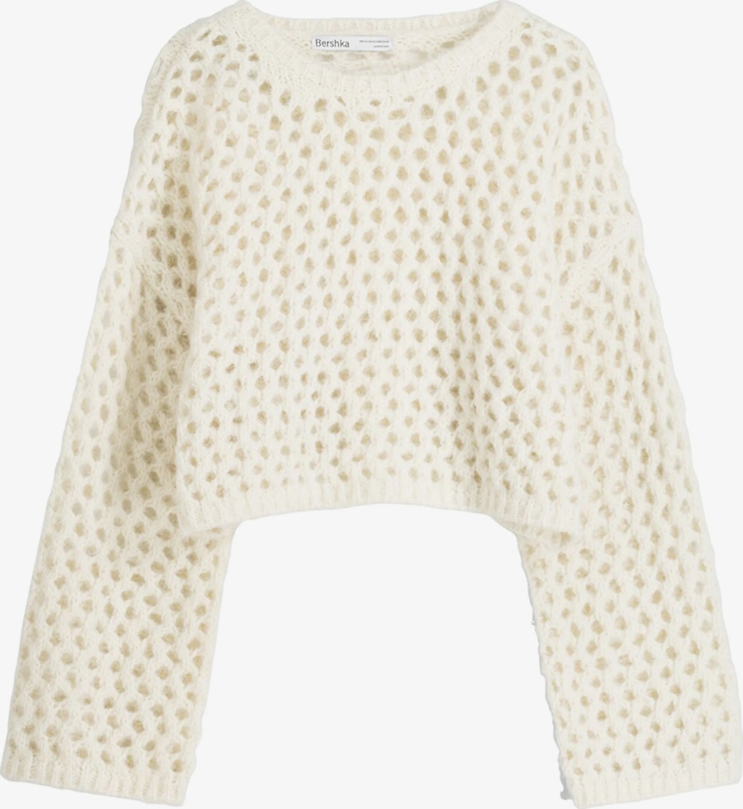 White Knitted Top - Bershka