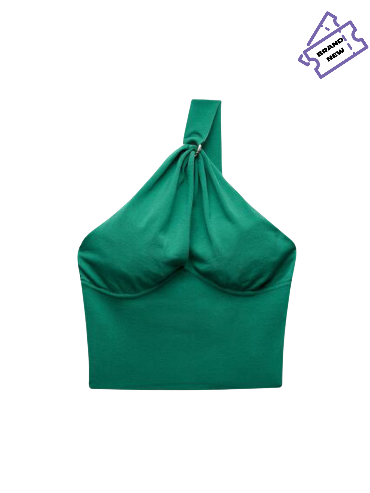 Gold Buckle Knit Crop Top - Zara