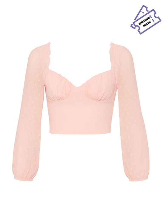 Mesh Sleeve Crop Top - Pretty Little Thing