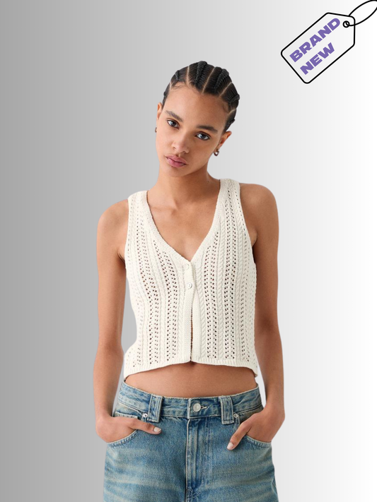 Knitted White Vest