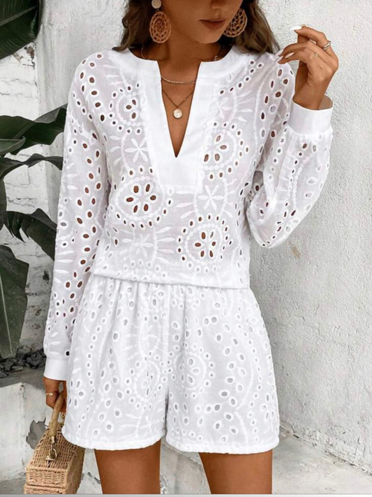 White Shein Set