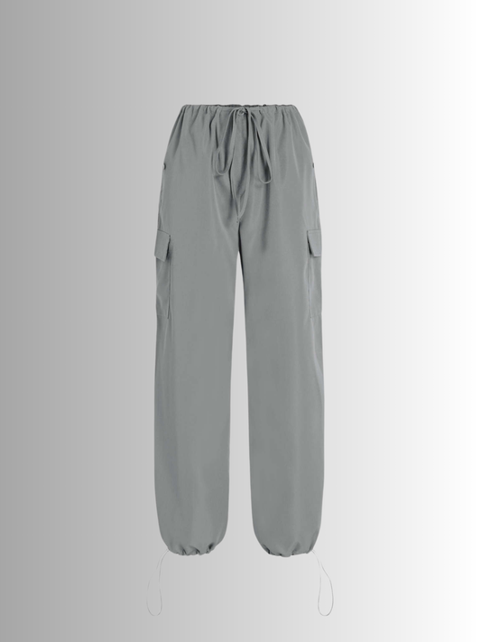 Low rise parachute cargo pants - Cider