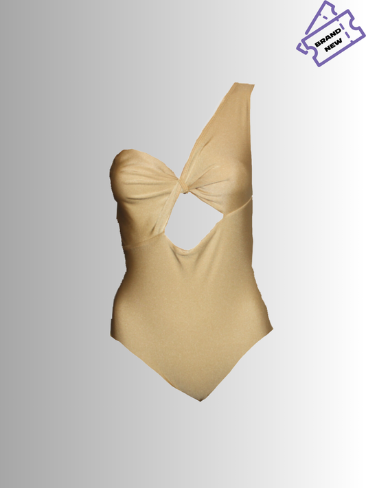 One Shoulder Gold Swimsuit