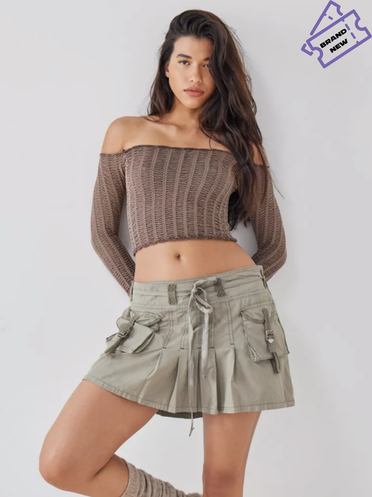 Brown Crop Top - Urban Outfitters