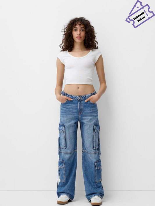 Multi Pocket Cargo Jeans - Bershka