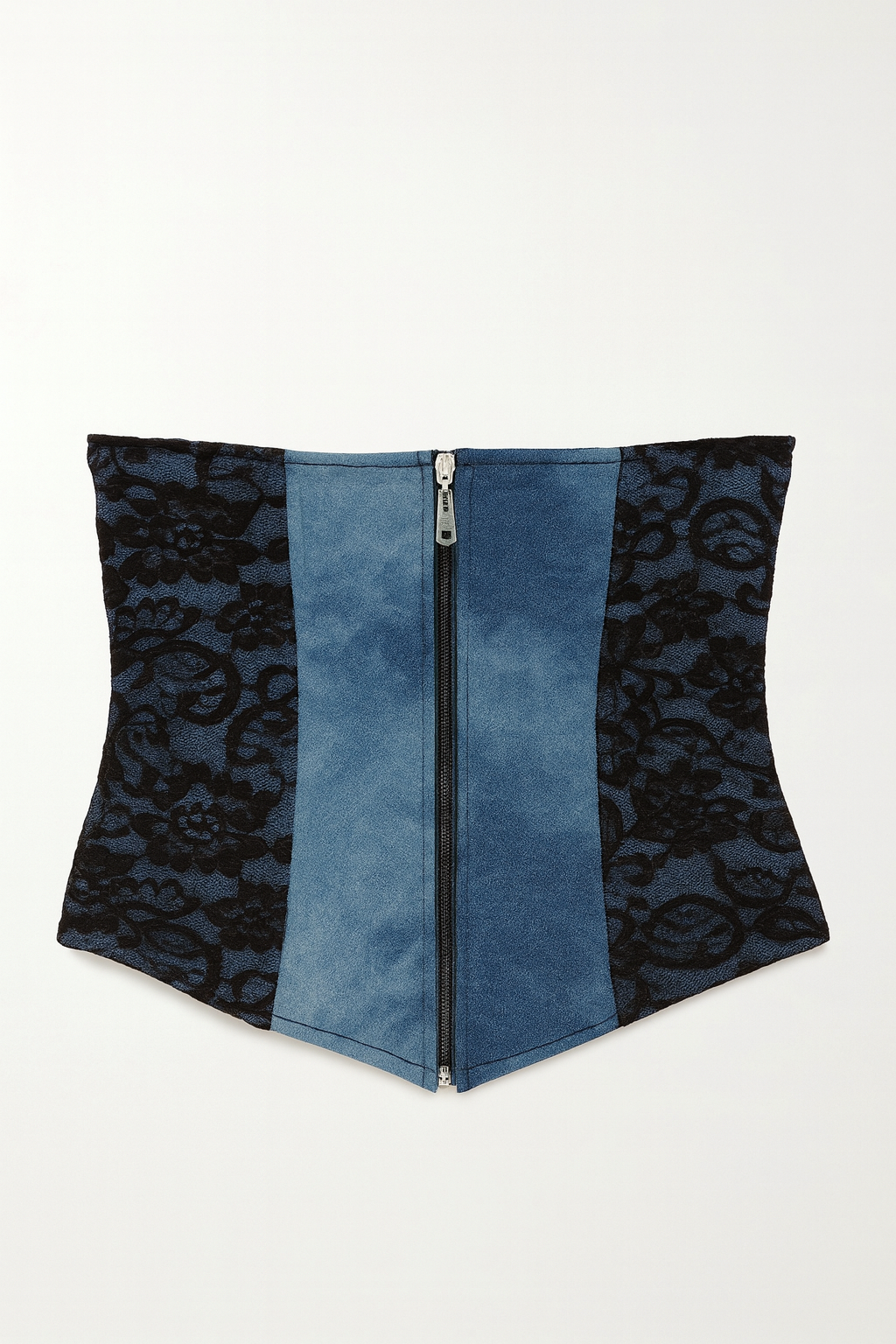 Denim x Black Lace Corset