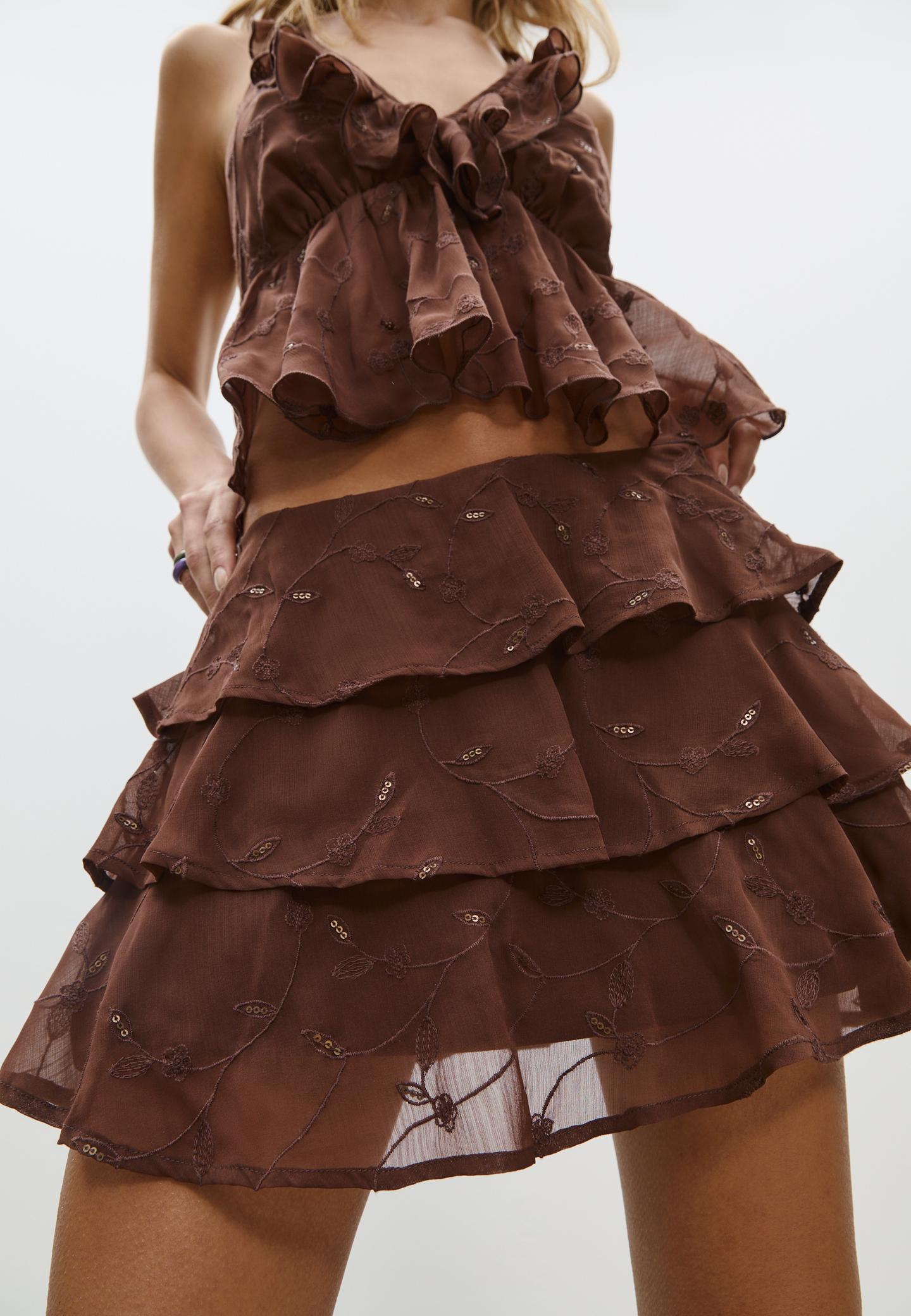 Embroidered Skort - Stradivarius
