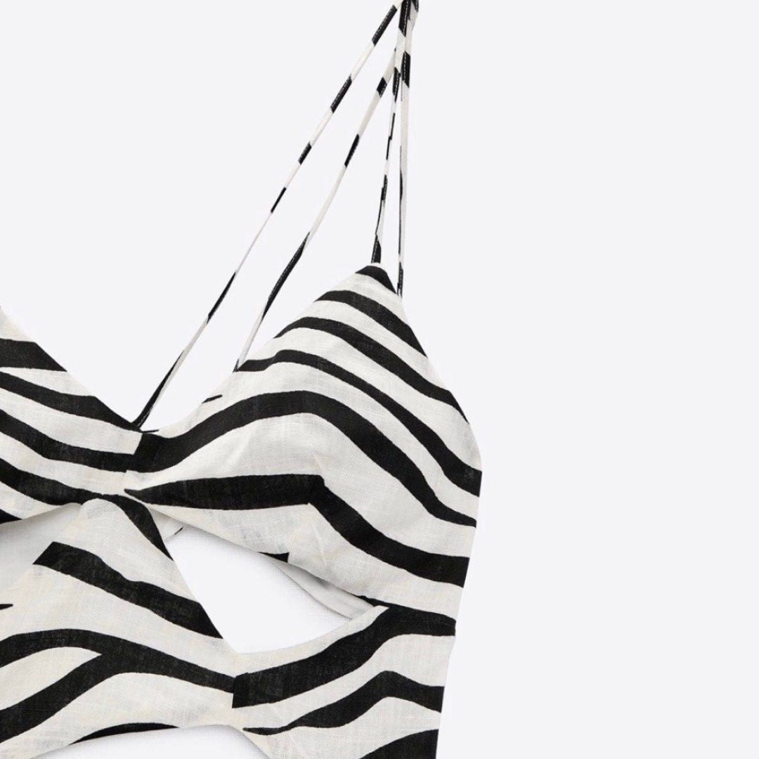 Zebra Cut Out Dress - Zara