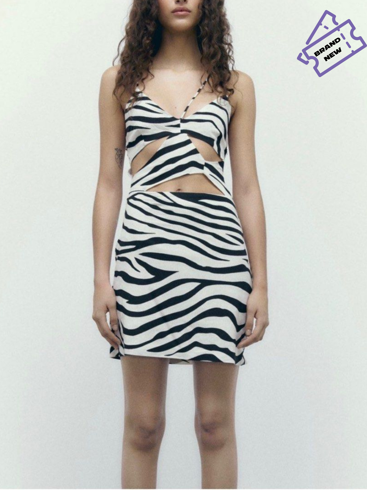 Zebra Cut Out Dress - Zara