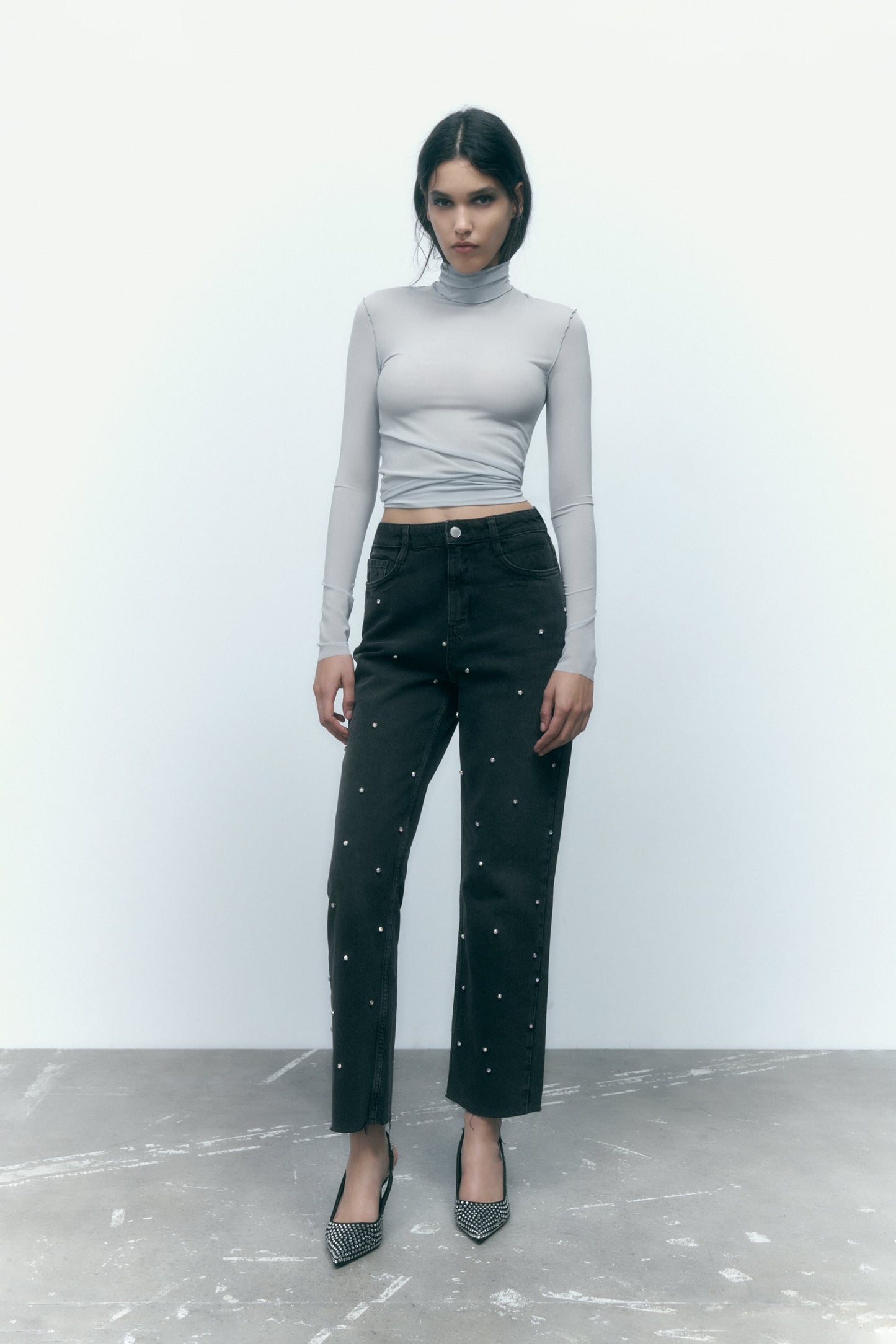 Rhinestone Highwaist Jeans - Zara