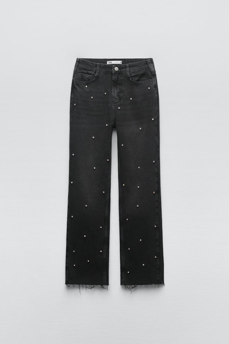 Rhinestone Highwaist Jeans - Zara