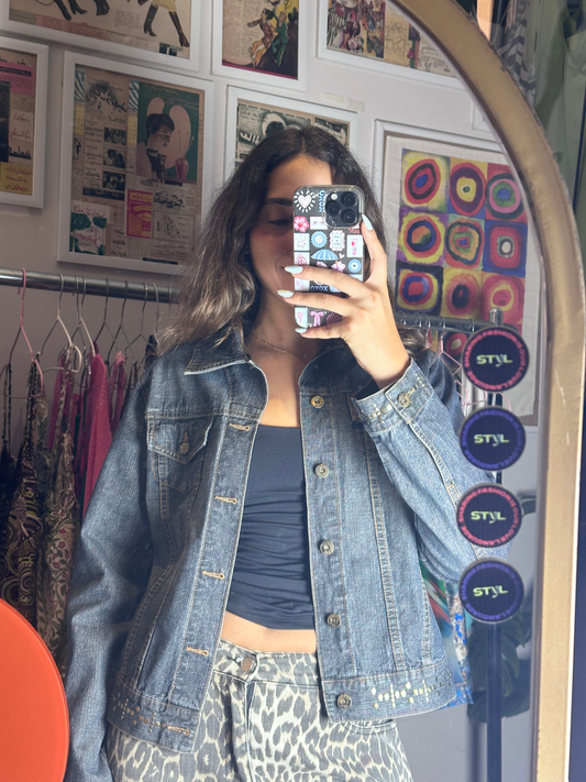 Gold Studded Denim (Large)