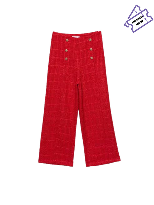 Red Checks Pants - Stradivarius
