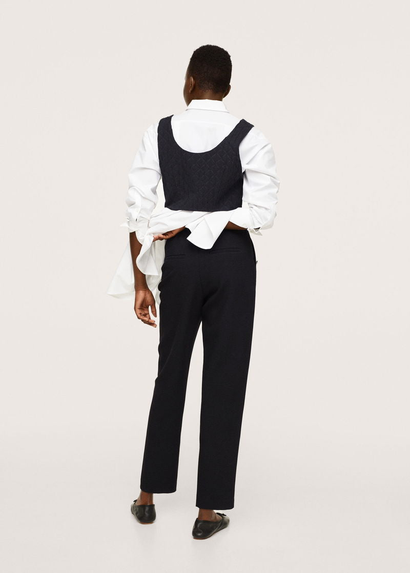 Cropped Button Trousers - Mango