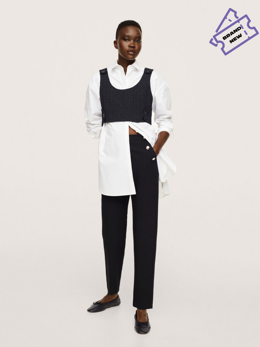 Cropped Button Trousers - Mango