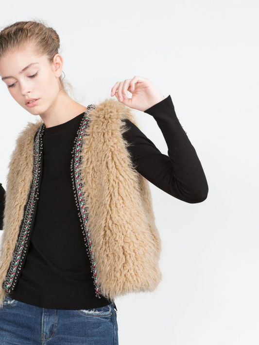 Boho Fur Vest - Zara