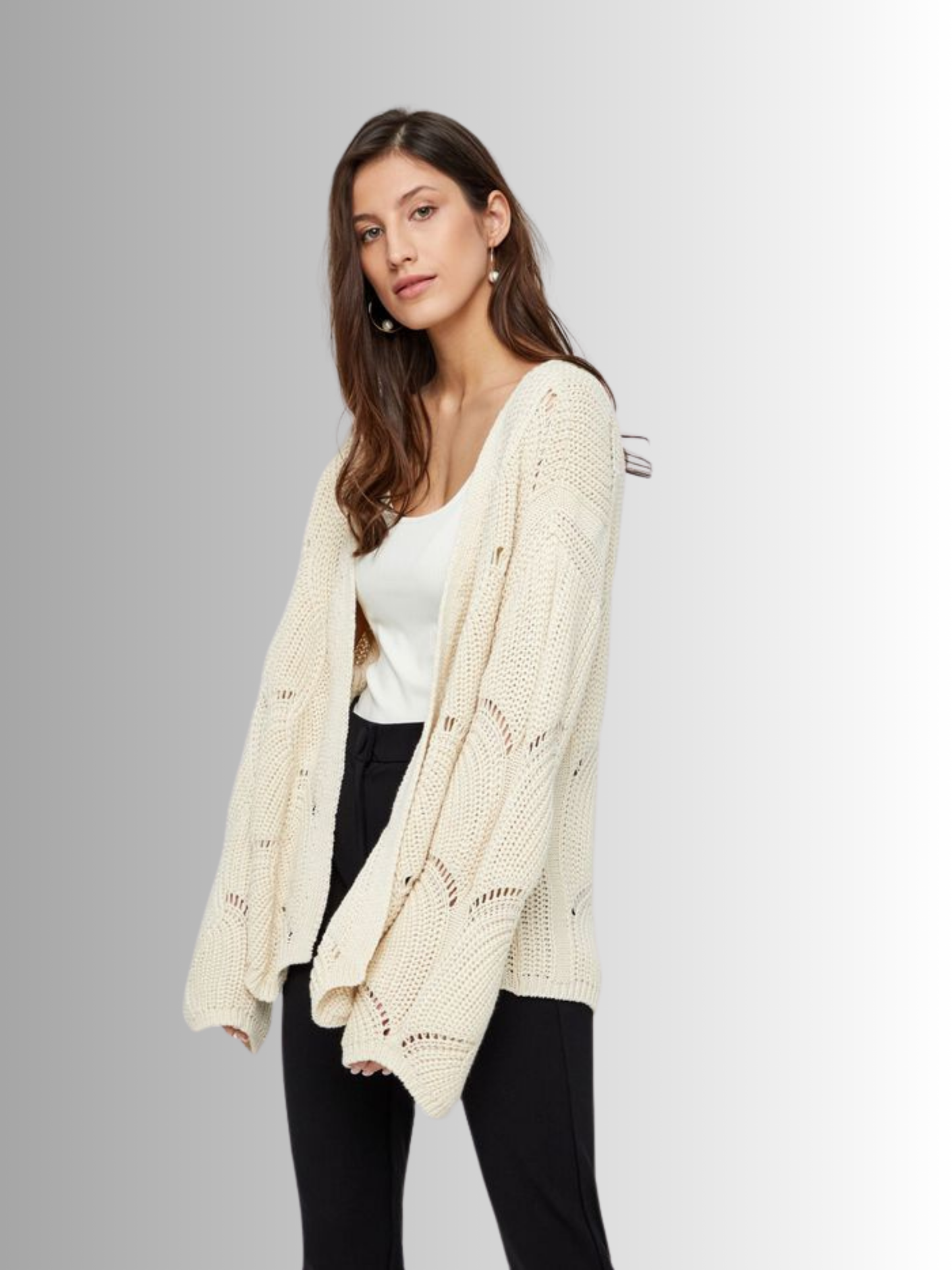 Wool White Cardigan