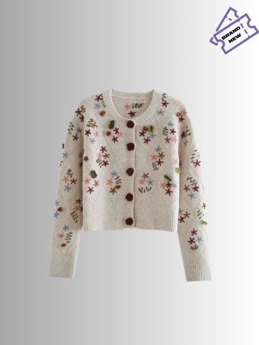 Floral Knit Cardigan - Zara