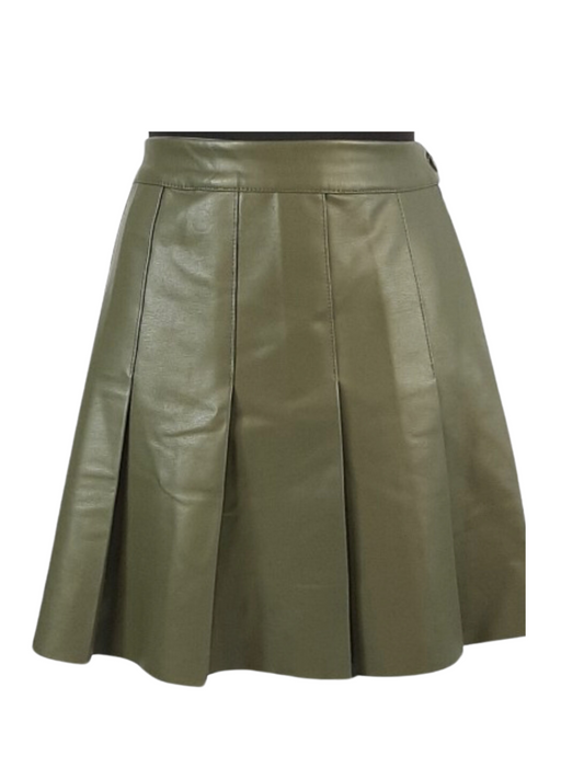 Pleat Leather Skirt - FB Sister