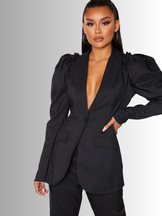 Puff Sleeve Fitted Blazer