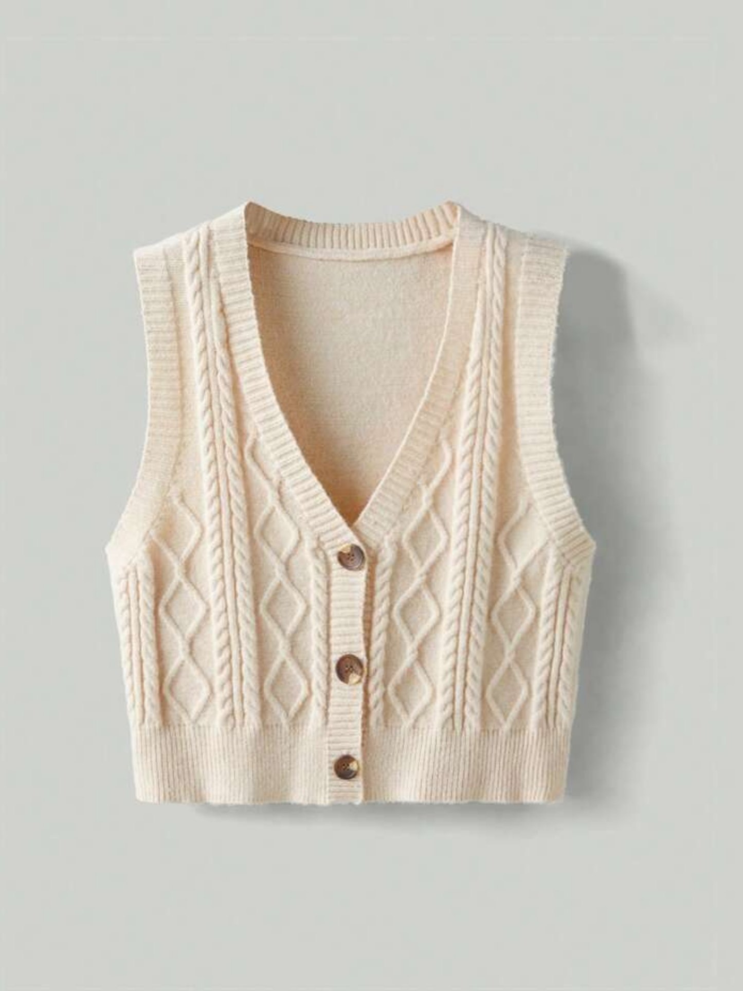 Cable Knit Front Sweater Vest