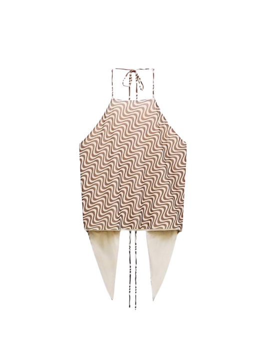 Printed Tulle Top - Zara