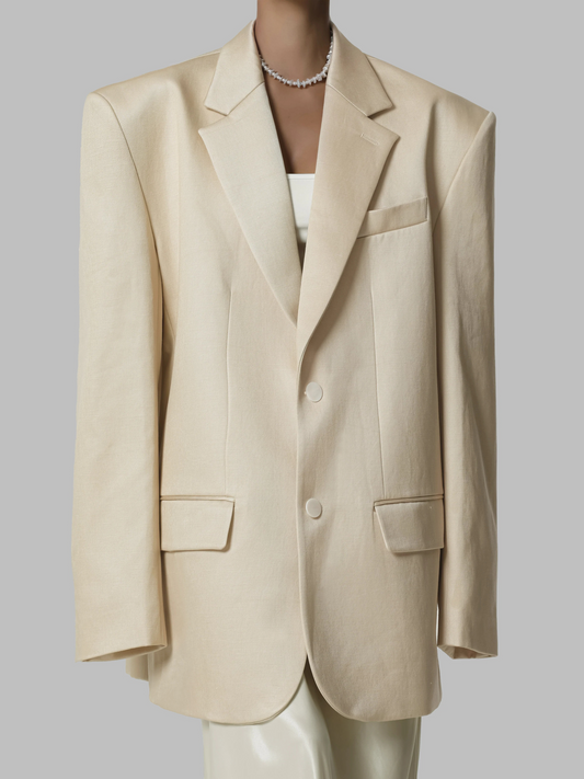 Beige Oversized Blazer