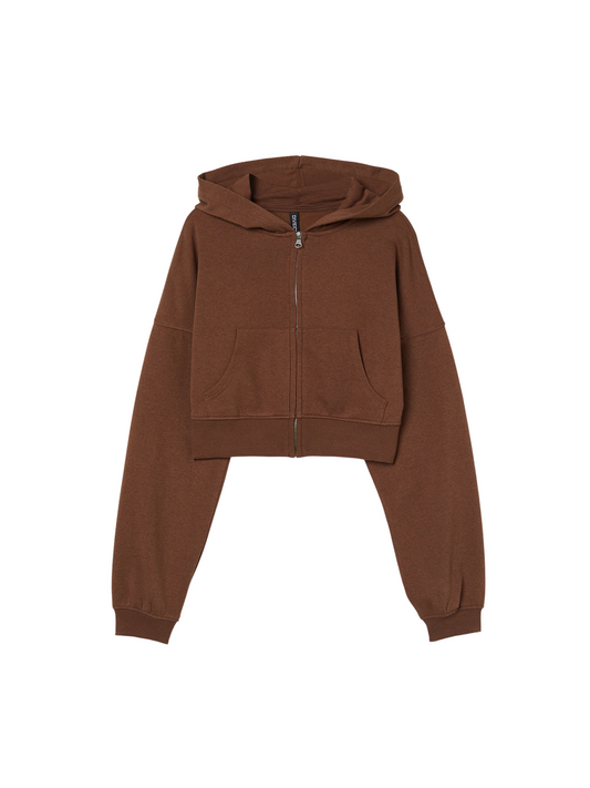 Brown Cropped Hoodie - H&M